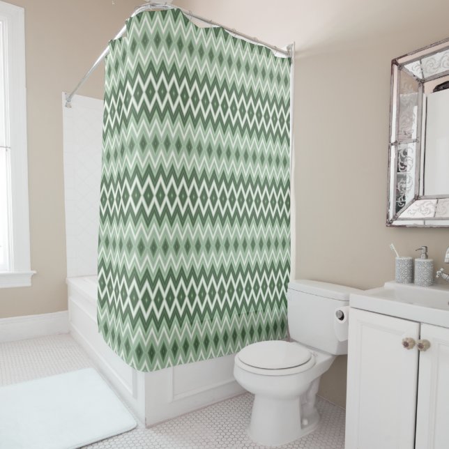 Lime Ribbon Candy Shower Curtain (In Situ)