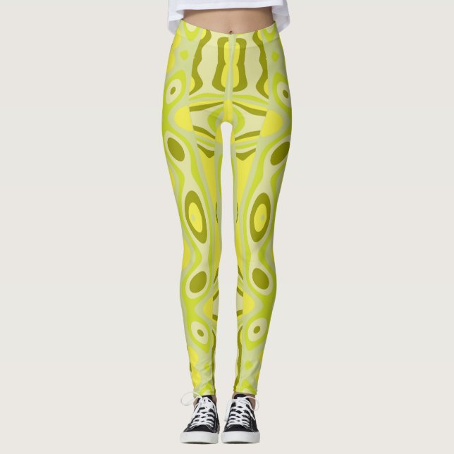 "Lime Ripple Leggings" Leggings (Front)