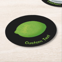 Lime Round Paper Coaster
