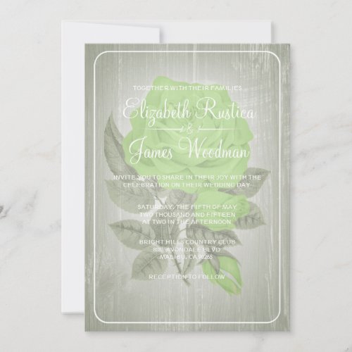 Lime Rustic Floral Wedding Invitations