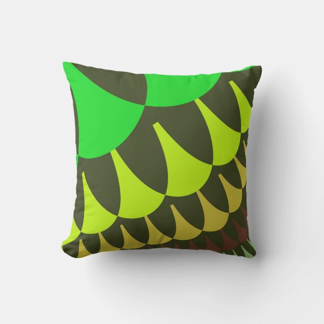 Lime Scales Throw Pillow (Front)