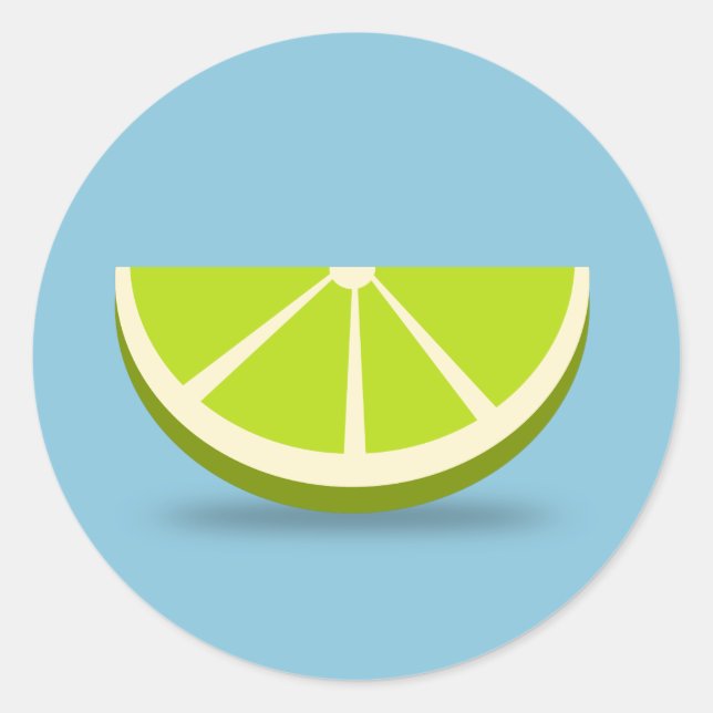 Lime Segment Classic Round Sticker (Front)