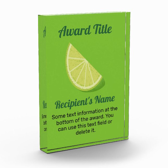 Lime Slice Acrylic Award (Left)