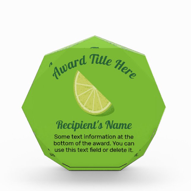 Lime Slice Acrylic Award (Front)
