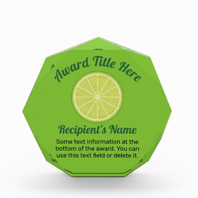 Lime Slice Acrylic Award (Front)