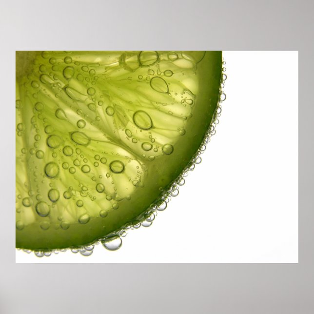 Lime Slice Bubbles Food Photography Prints (Front)