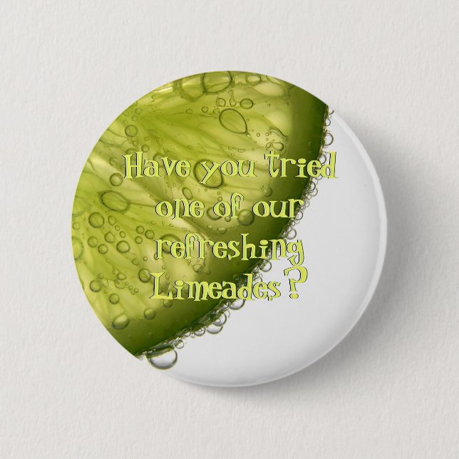 Lime Slice Bubbles Restaurant Upsell Flair Buttons (Front)