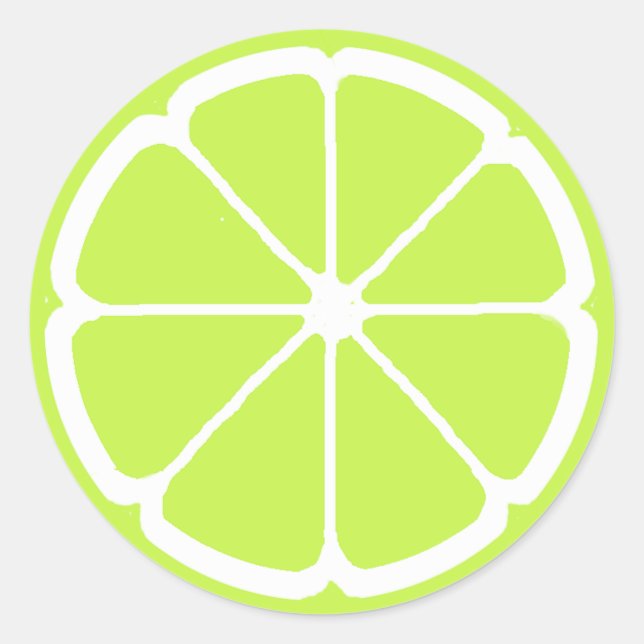 LIME SLICE by SHARON SHARPE Classic Round Sticker (Front)