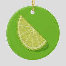 Lime Slice Ceramic Ornament