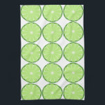 Lime Slice Citrus Retro Kitchen Towel Gift<br><div class="desc">Limes decorate this kitchen towel. The design is from original art.</div>