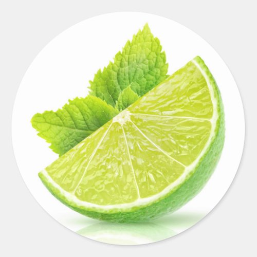 Lime slice classic round sticker