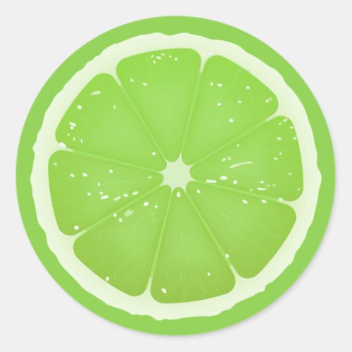 Lime Slice Classic Round Sticker