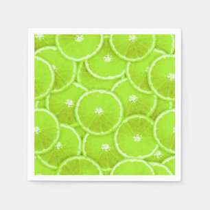 Lime Slice Digital Montage Paper Napkins