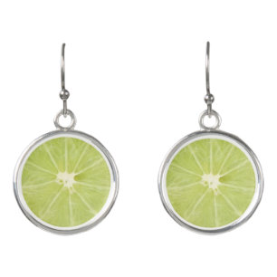 Lime slice earrings