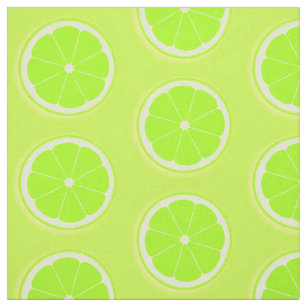 Lime Slice Fabric | Zazzle