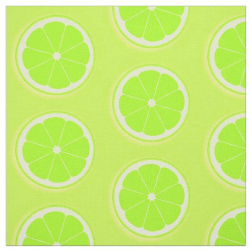Lime slice green yellow fruits fabric