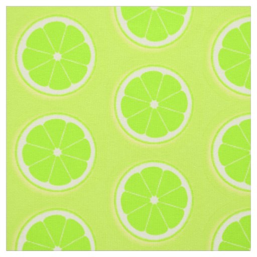 Lime slice green yellow fruits fabric