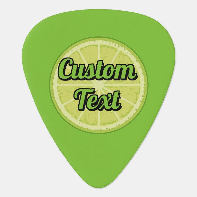 Lime Slice Guitar Pick (Front)