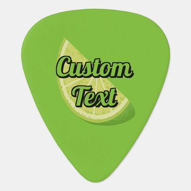 Lime Slice Guitar Pick (Front)