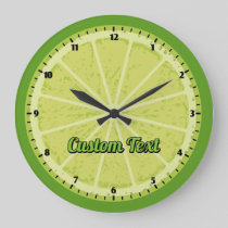 Lime Slice Large Clock