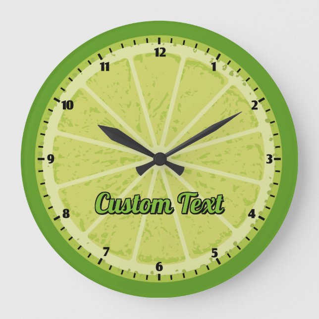 Lime Slice Large Clock (Front)