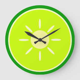 Lime Slice Large Clock