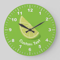 Lime Slice Large Clock