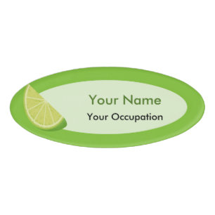 Lime Slice Name Tag