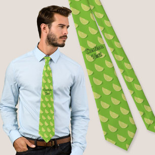Lime Slice Neck Tie