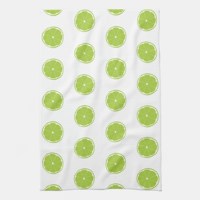 Lime Slice Pattern Kitchen Towel (Vertical)