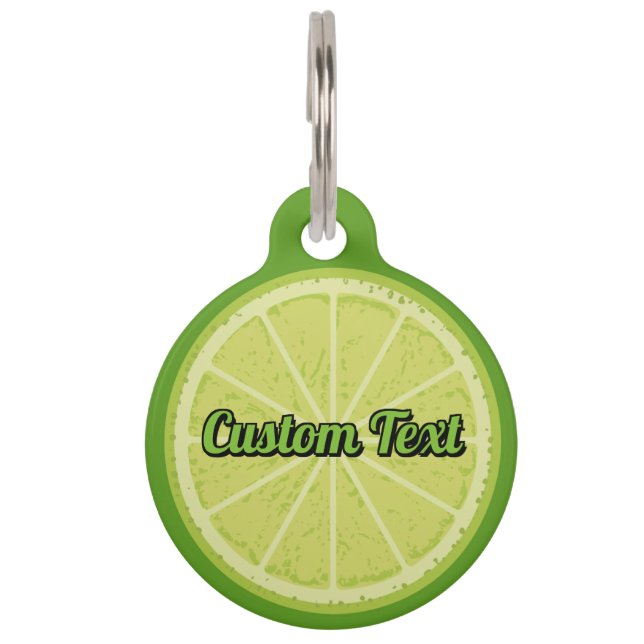 Lime Slice Pet ID Tag (Front)