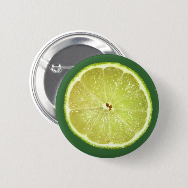 Lime Slice Pinback Button (Front & Back)