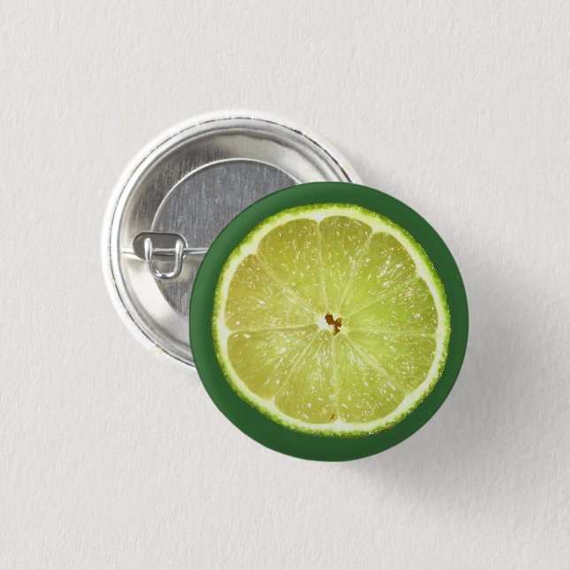 Lime Slice Pinback Button (Front & Back)