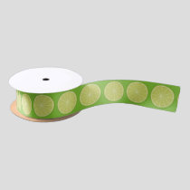 Lime Slice Satin Ribbon