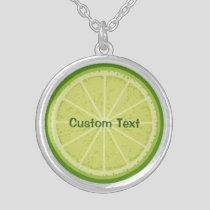 Lime Slice Silver Plated Necklace