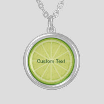 Lime Slice Silver Plated Necklace