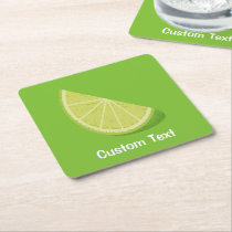 Lime Slice Square Paper Coaster