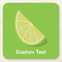 Lime Slice Square Paper Coaster