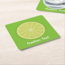 Lime Slice Square Paper Coaster