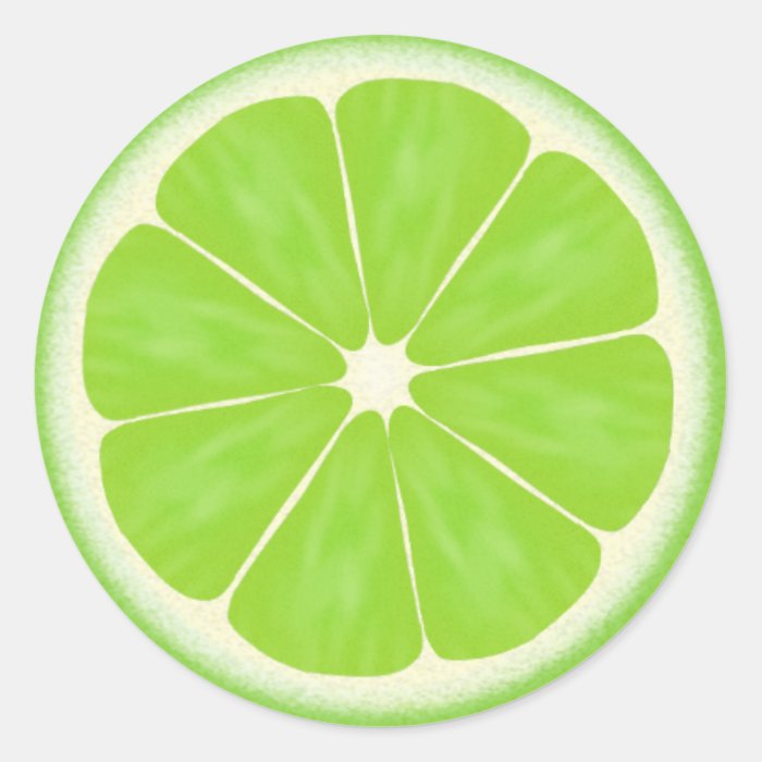 Lime Slice Stickers Round Sticker