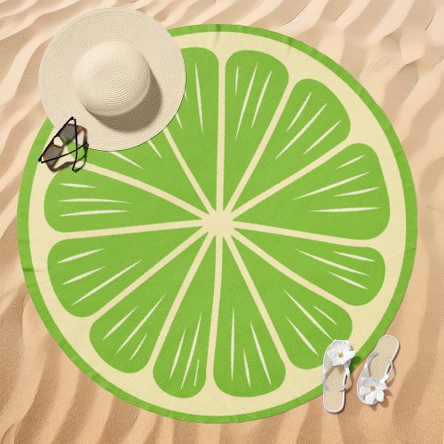 Lime Slice Summer Fruit Beach Towel