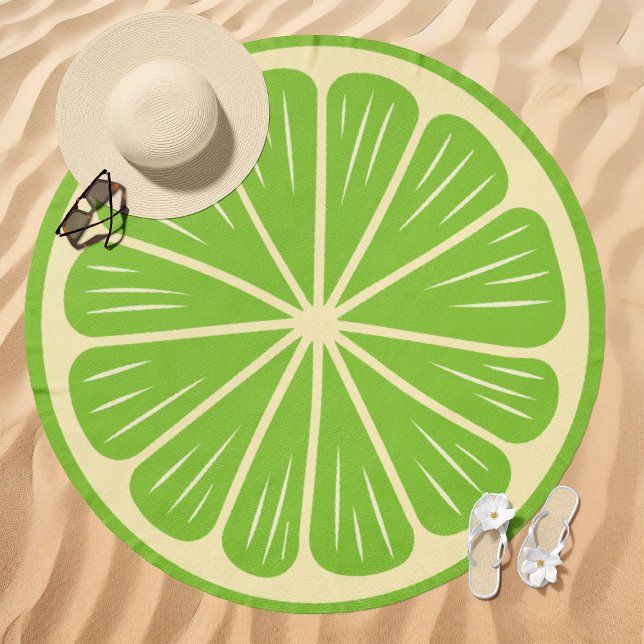 Lime Slice Summer Fruit Beach Towel (Creator Uploaded)