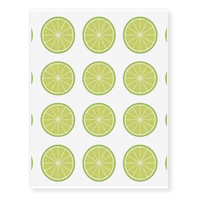 Lime Slice Temporary Tattoos (Front)