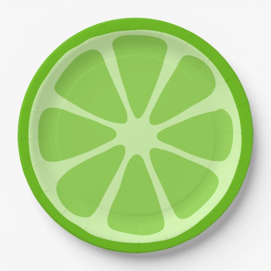 Lime slice texture paper plate