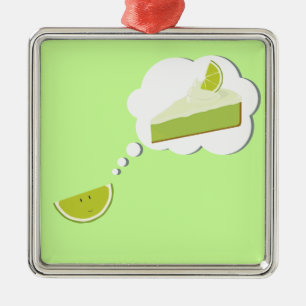 Lime slice thinking of pie metal ornament