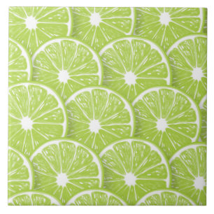 Lime slices ceramic tile