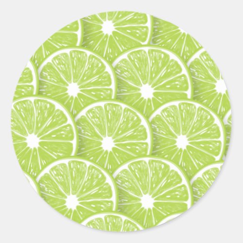 Lime slices classic round sticker