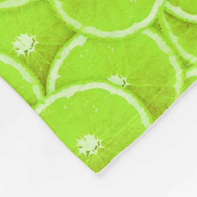Lime slices fleece blanket (Corner)