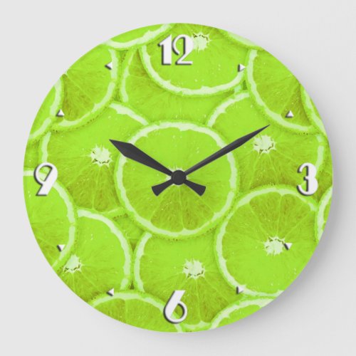 Lime slices large clock