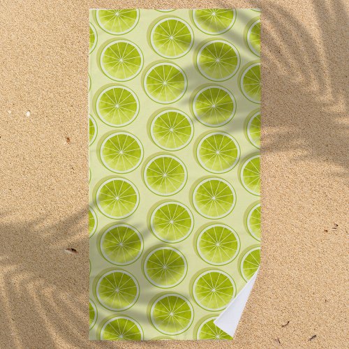 Lime Slices on Light Yellow Beach Towel